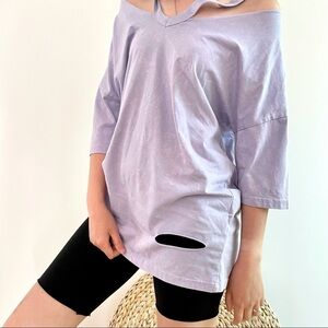 NWT Missguided cutout  neck Drop Shoulder tee - 4